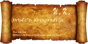 Urbán Krisztián névjegykártya